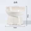 貓型陶瓷高腳碗-白